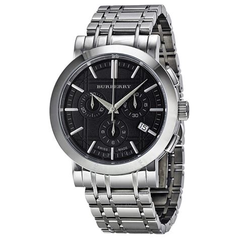 Burberry Heritage Chronograph Black Dial Stainle 